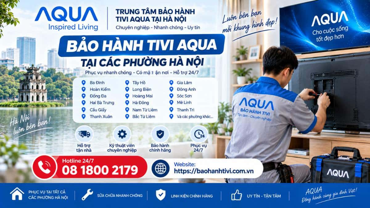 Bảo Hành Tivi AQUA Tại Các Phường Hà Nội Uy Tín 📞 Hotline: 08 1800 2179 🌐 Website: https://baohanhtivi.com.vn