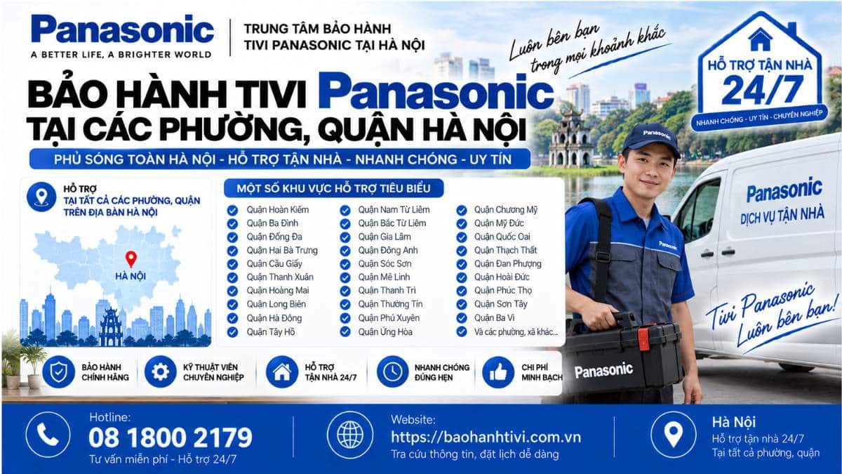 Bảo Hành Tivi Panasonic Tại Các Phường, Quận Hà Nội Uy Tín 📞 Hotline: 08 1800 2179 🌐 Website: https://baohanhtivi.com.vn