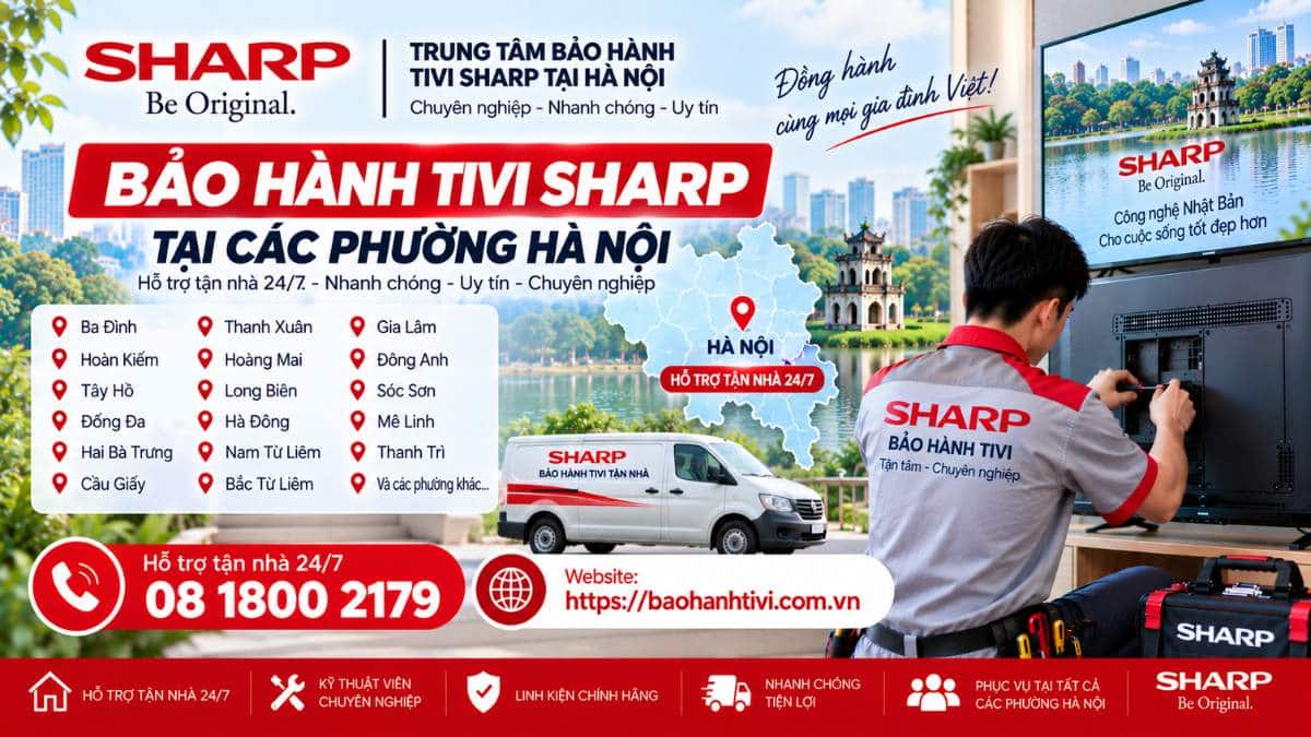 Bảo Hành Tivi Sharp Tại Các Phường Hà Nội Uy Tín 📞 Hotline: 08 1800 2179 🌐 Website: https://baohanhtivi.com.vn