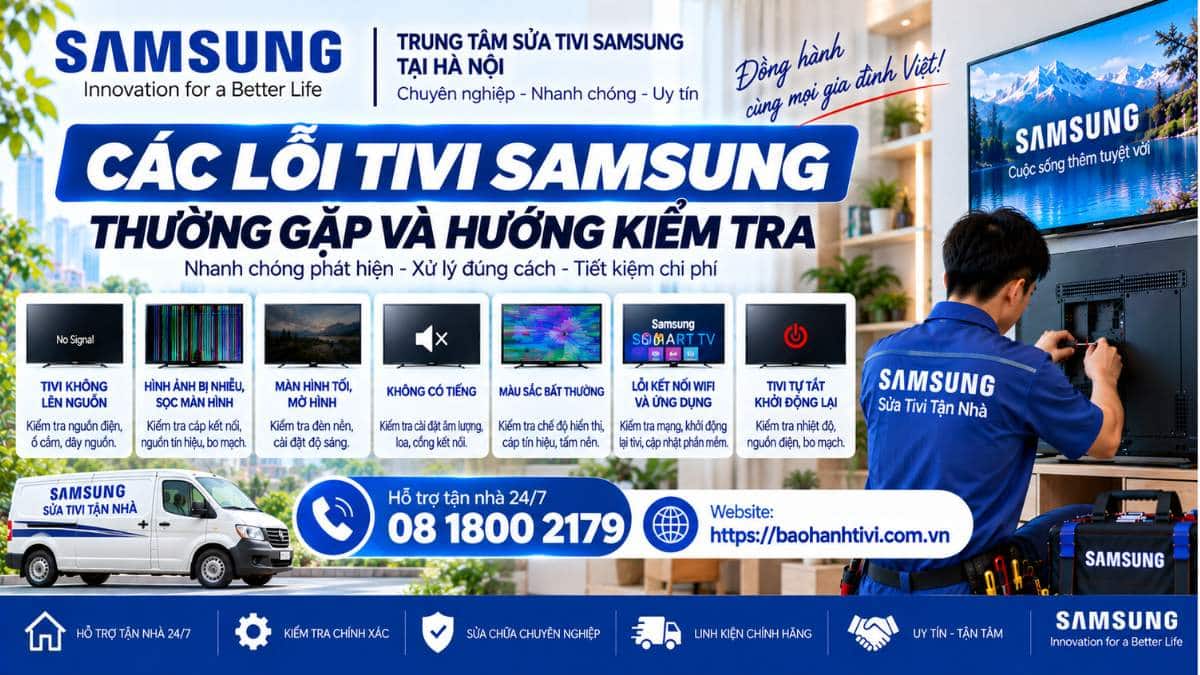 Các Lỗi Tivi Samsung Thường Gặp Và Hướng Kiểm Tra Uy Tín 📞 Hotline: 08 1800 2179 🌐 Website: https://baohanhtivi.com.vn