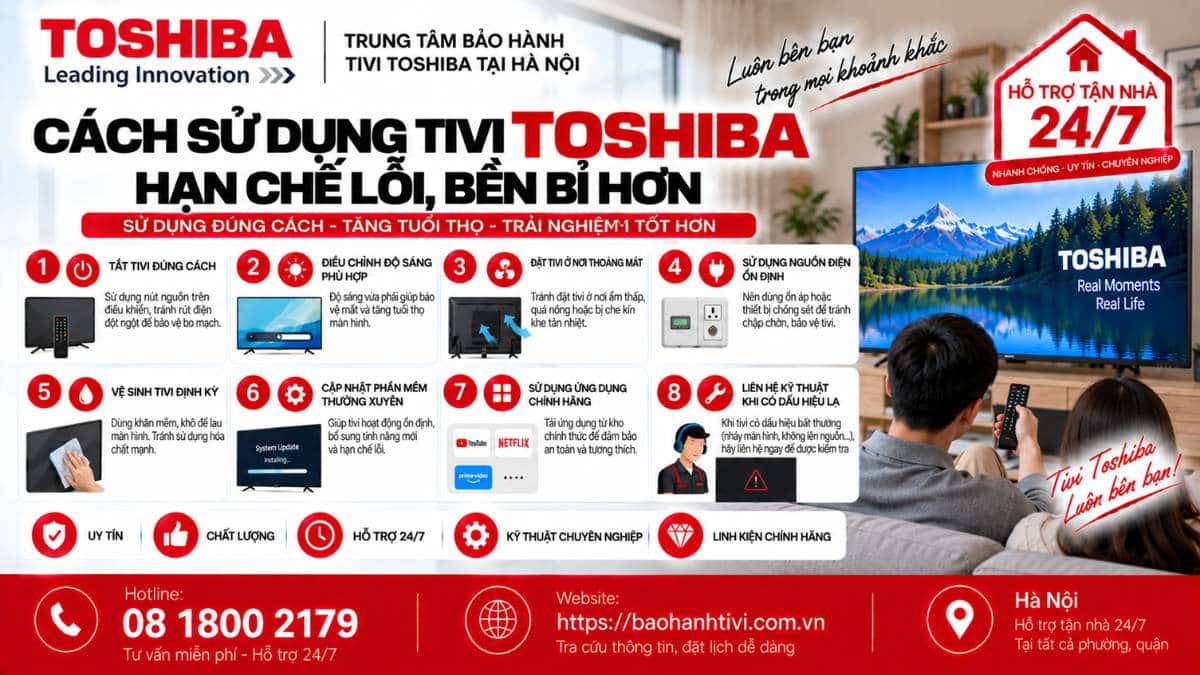 Cách Sử Dụng Tivi Toshiba Hạn Chế Lỗi Uy Tín 📞 Hotline: 08 1800 2179 🌐 Website: https://baohanhtivi.com.vn