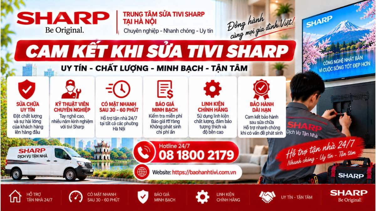 Cam Kết Khi Sửa Tivi Sharp Uy Tín 📞 Hotline: 08 1800 2179 🌐 Website: https://baohanhtivi.com.vn