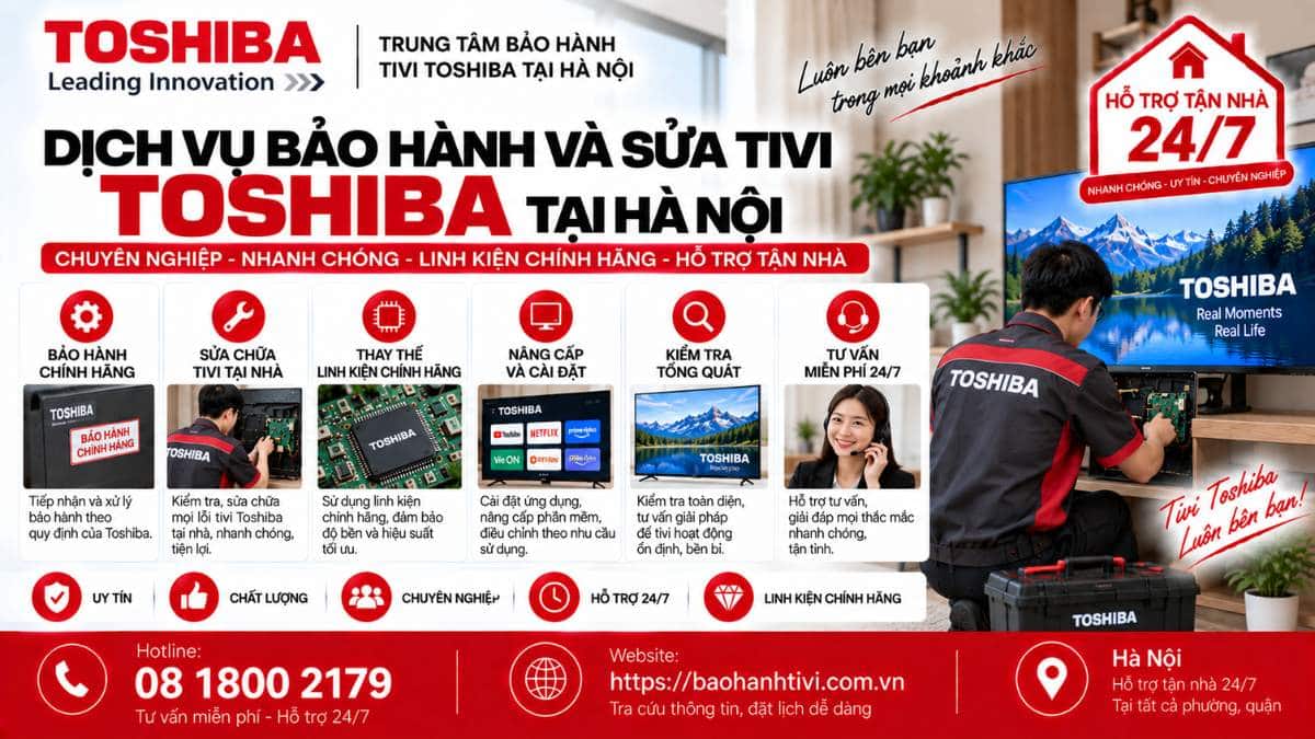 Dịch Vụ Bảo Hành Và Sửa Tivi Toshiba Tại Hà Nội Uy Tín 📞 Hotline: 08 1800 2179 🌐 Website: https://baohanhtivi.com.vn