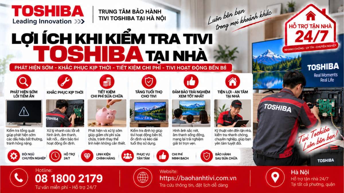 Lợi Ích Khi Kiểm Tra Tivi Toshiba Tại Nhà Uy Tín 📞 Hotline: 08 1800 2179 🌐 Website: https://baohanhtivi.com.vn