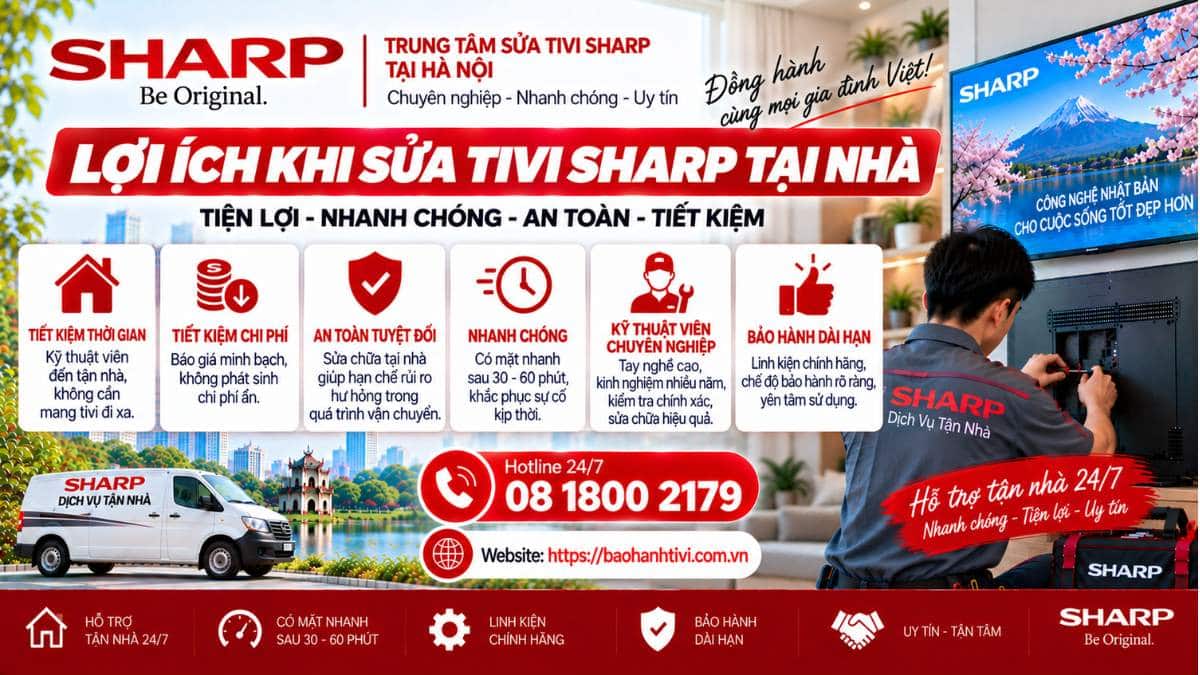 Lợi Ích Khi Sửa Tivi Sharp Tại Nhà Uy Tín 📞 Hotline: 08 1800 2179 🌐 Website: 