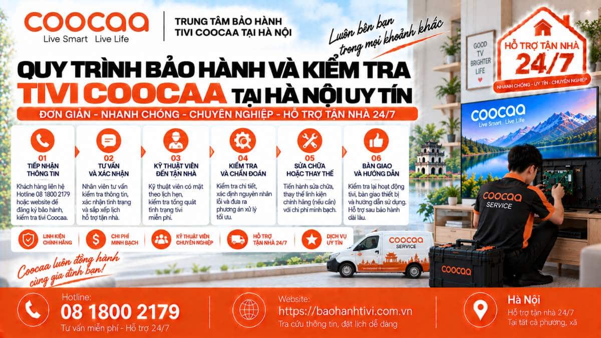 Quy Trình Bảo Hành Và Kiểm Tra Tivi Coocaa Tại Hà Nội Uy Tín 📞 Hotline: 08 1800 2179 🌐 Website: https://baohanhtivi.com.vn
