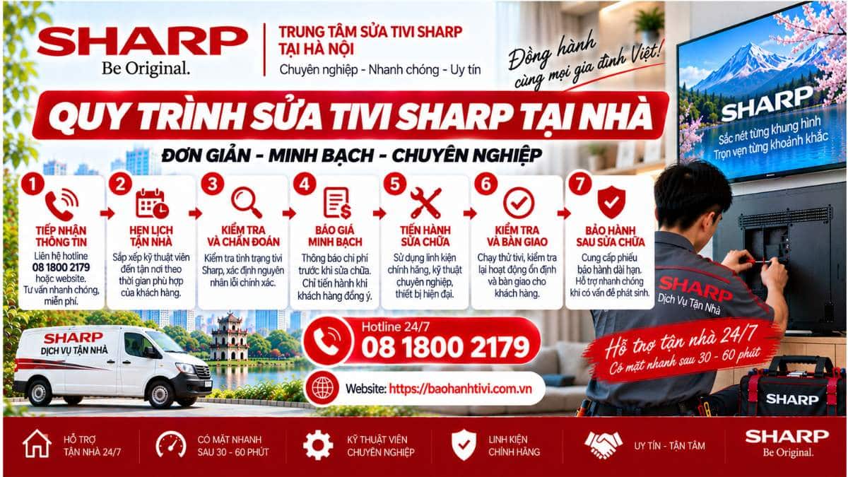 Quy Trình Sửa Tivi Sharp Tại Nhà Uy Tín 📞 Hotline: 08 1800 2179 🌐 Website: https://baohanhtivi.com.vn