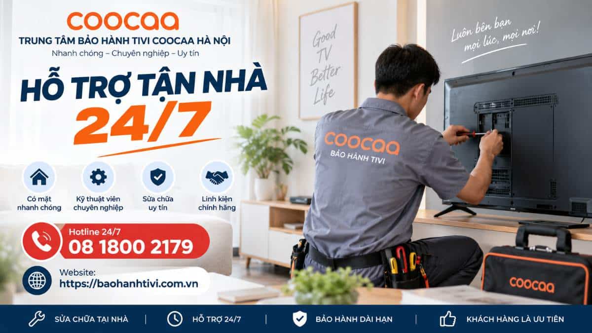 Trung Tâm Bảo Hành Tivi Coocaa Hà Nội – Liên Hệ 24/7 y Tín 📞 Hotline: 08 1800 2179 🌐 Website: https://baohanhtivi.com.vn