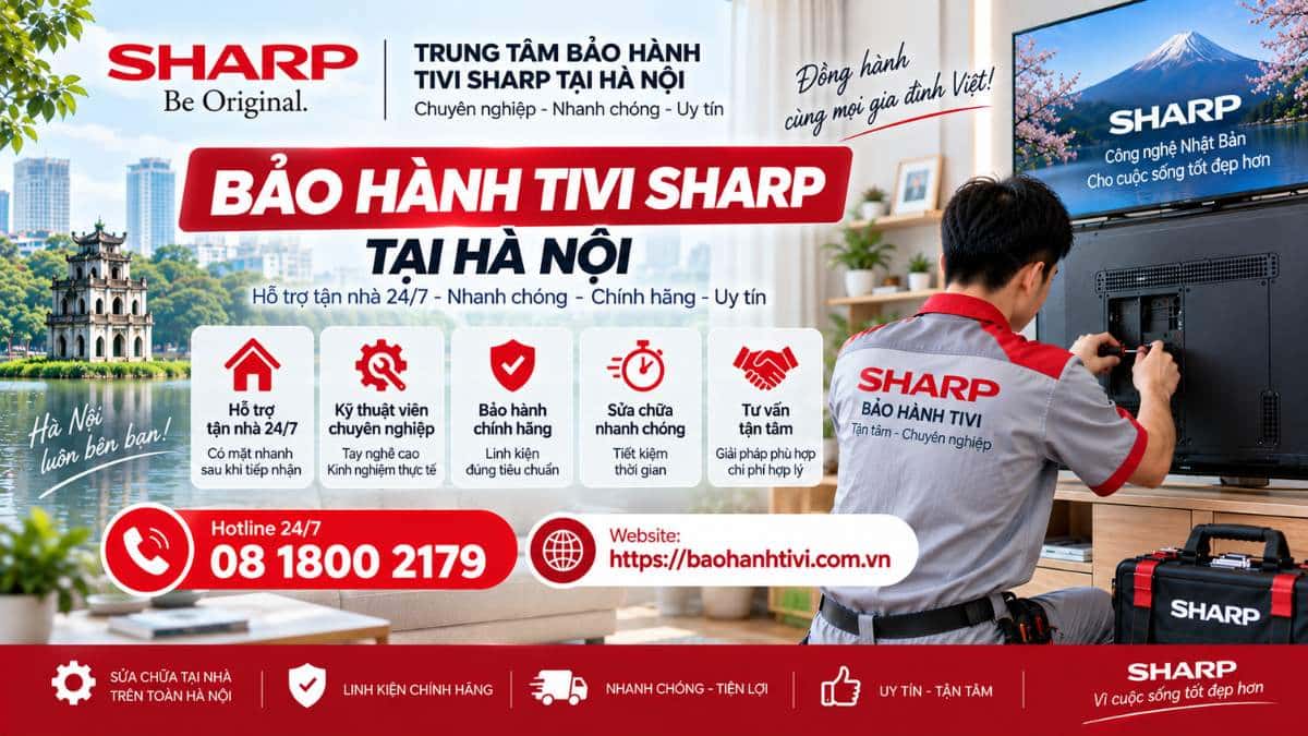 Trung Tâm Bảo Hành Tivi Sharp Tại Hà Nội Uy Tín 📞 Hotline: 08 1800 2179 🌐 Website: https://baohanhtivi.com.vn