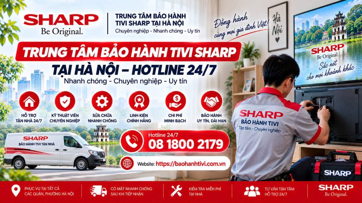 Trung Tâm Bảo Hành Tivi Sharp Tại Hà Nội – Hotline 24/7 Uy Tín 📞 Hotline: 08 1800 2179 🌐 Website: https://baohanhtivi.com.vn