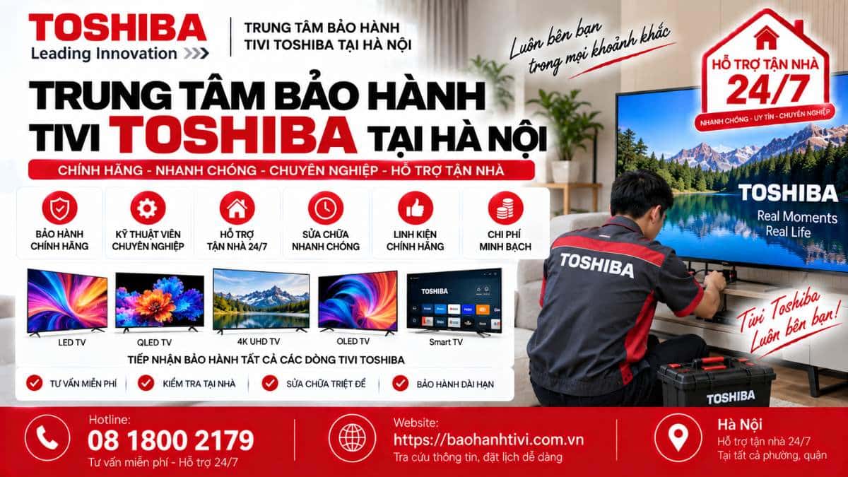 Trung Tâm Bảo Hành Tivi Toshiba Tại Hà Nội Uy Tín 📞 Hotline: 08 1800 2179 🌐 Website: https://baohanhtivi.com.vn