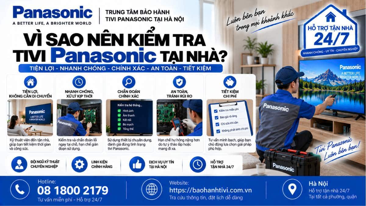 Vì Sao Nên Kiểm Tra Tivi Panasonic Tại Nhà Uy Tín 📞 Hotline: 08 1800 2179 🌐 Website: https://baohanhtivi.com.vn