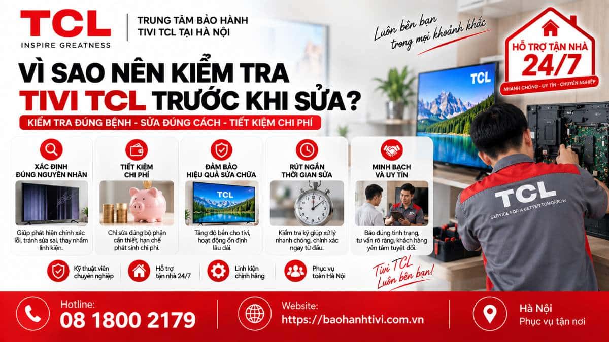 Vì Sao Nên Kiểm Tra Tivi TCL Trước Khi Sửa Uy Tín 📞 Hotline: 08 1800 2179 🌐 Website: https://baohanhtivi.com.vn